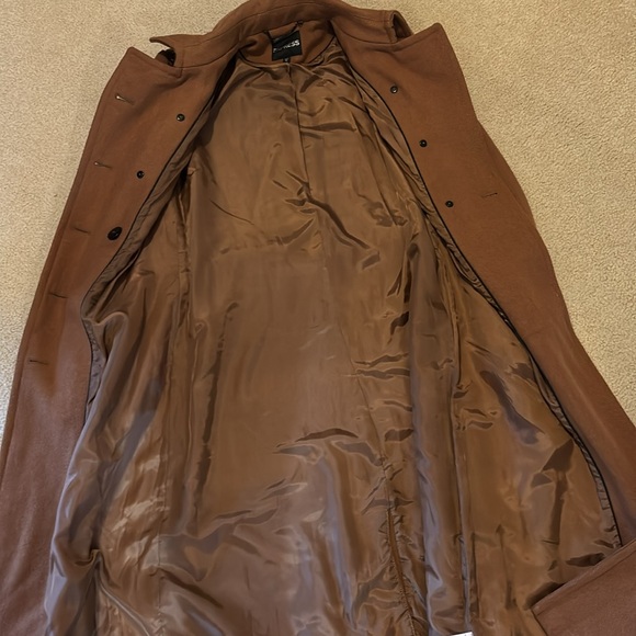 Men's Brown Double-Breasted Trench Coat - Picture 6 of 10
